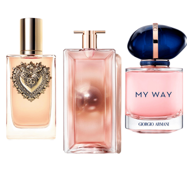 Promotiepakket met 3 parfums – Dolce & Gabbana Devotion, My Way Giorgio Armani, Lancôme Idôle 100ml